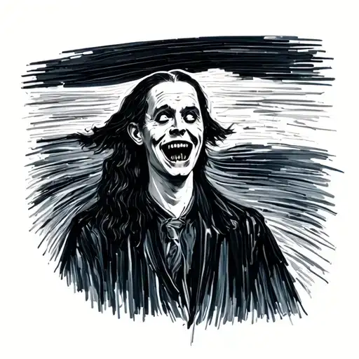 the painting  of edward munch the scream but the main character have to laugh and smiling tattoo template tattoo design idea