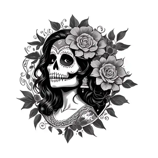 Mexican Catrina tattoo design idea