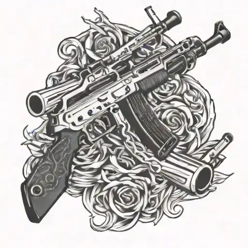 music guns tattoo ak47 tattoo design idea