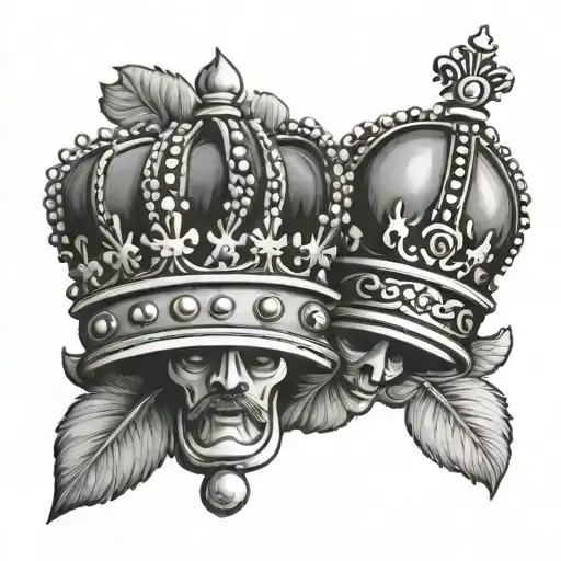 king and Queen crown tattoo design idea