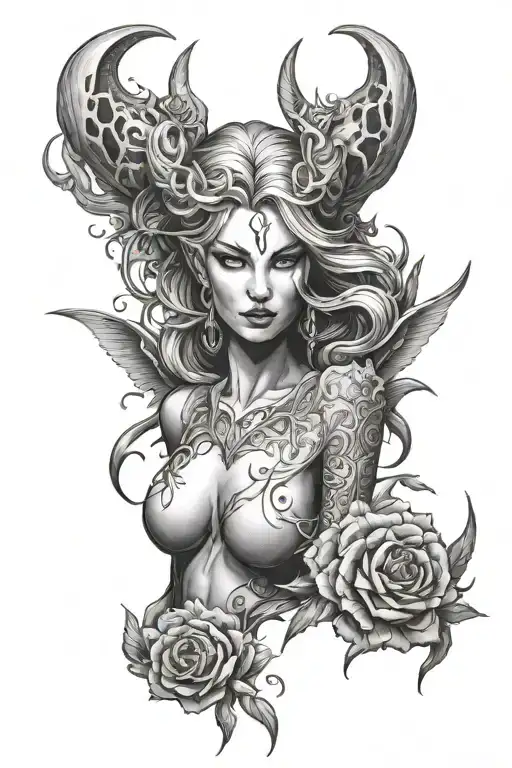 Lilith Diablo 4 tattoo design idea