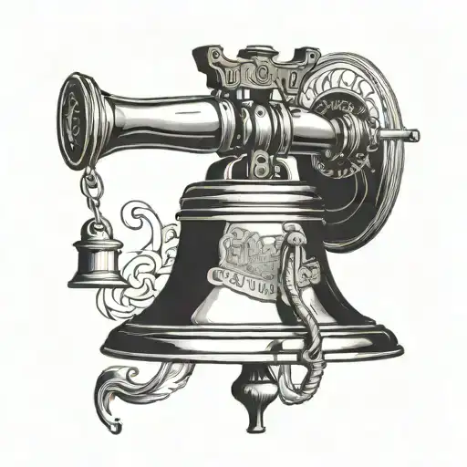 I want a liberty bell design with background stencil tattoo design idea