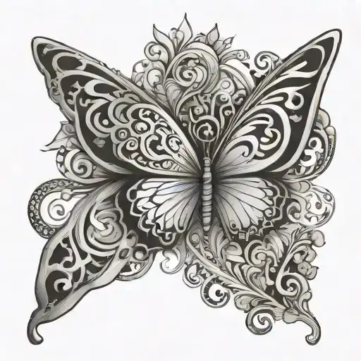 butterfly infinity symbol tattoo design idea