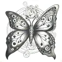 butterfly infinity symbol tattoo design idea