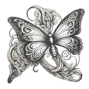 butterfly infinity symbol tattoo design idea
