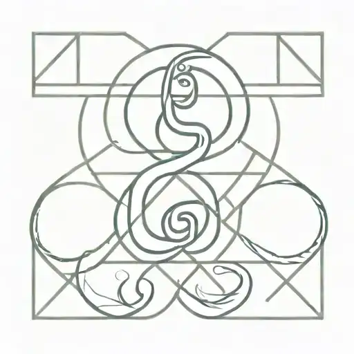 Lillith symbol with a snake wrapped tattoo design idea