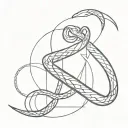 Lillith symbol with a snake wrapped tattoo design idea