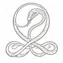 Lillith symbol with a snake wrapped tattoo design idea