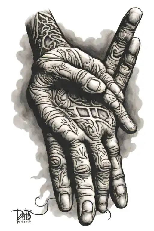 Hand reaching towards my dad memorial tattoo design idea