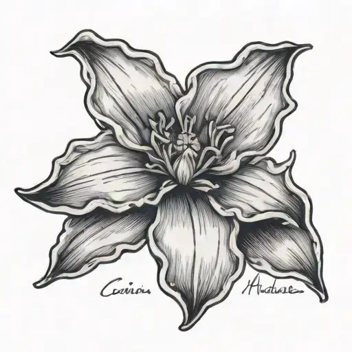 daffodil in the style of calvin amand hobbes tattoo design idea