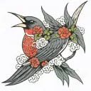 Swallow Japanese tattoo design idea