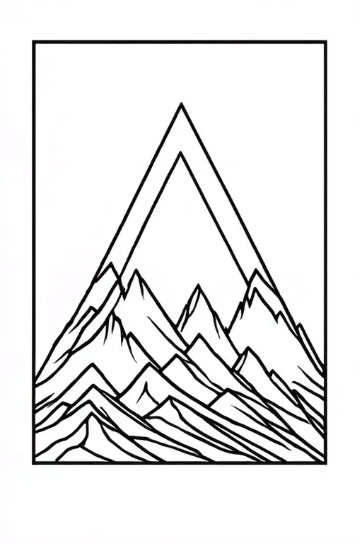 mountains incorporating unclosed delta symbol intertwined tattoo design idea