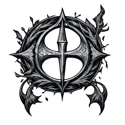 rapture rune from bloodborne inspired tattoo on elbow tattoo design idea