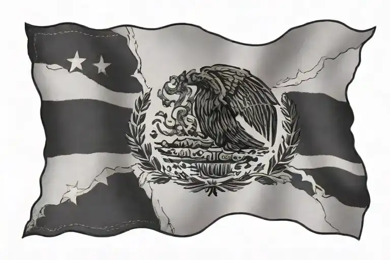 Tijuana mexico flag tattoo design idea