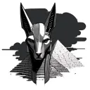 anubis pyramids tattoo design idea