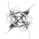 quantum entanglement inspired abstract tattoo design idea
