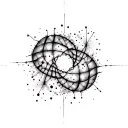 quantum entanglement inspired abstract tattoo design idea