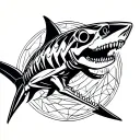 Skeleton shark tattoo design idea