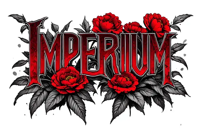 "Imperium" red Flowers tattoo design idea