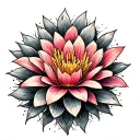 cactus flower tattoo design idea