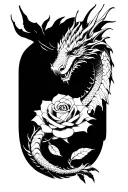 Dragon and rose tattoo tattoo design idea