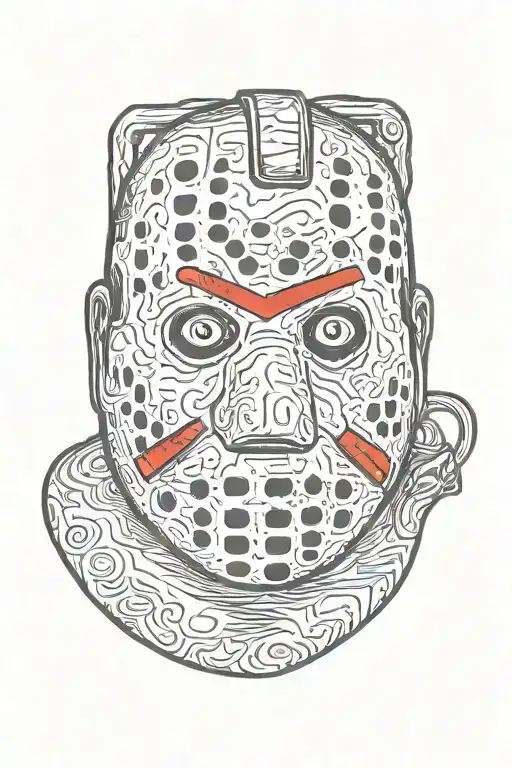 jason Voorhees face mask cartoon version tattoo design idea