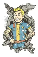 Fallout Vault Boy tattoo design idea
