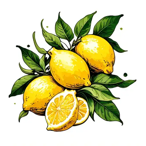 lemons and sages tattoo design idea