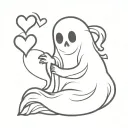 valentines ghost tattoo design idea