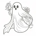 valentines ghost tattoo design idea