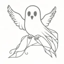 valentines ghost tattoo design idea