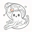 valentines ghost tattoo design idea