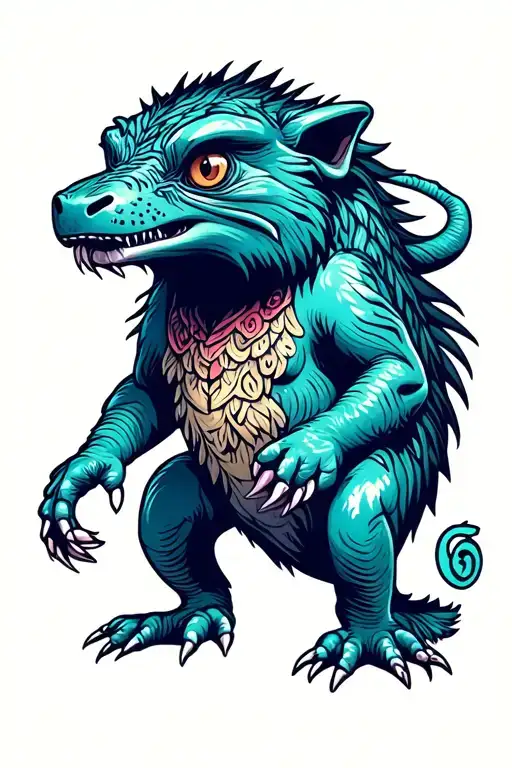 Cryptid animals tattoo design idea