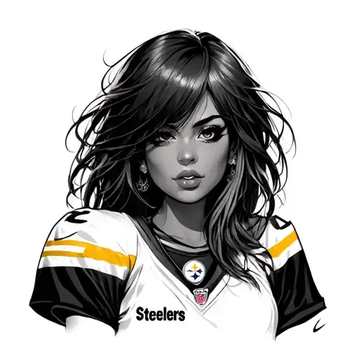 Pittsburgh steelers sexy anime girl tattoo design idea