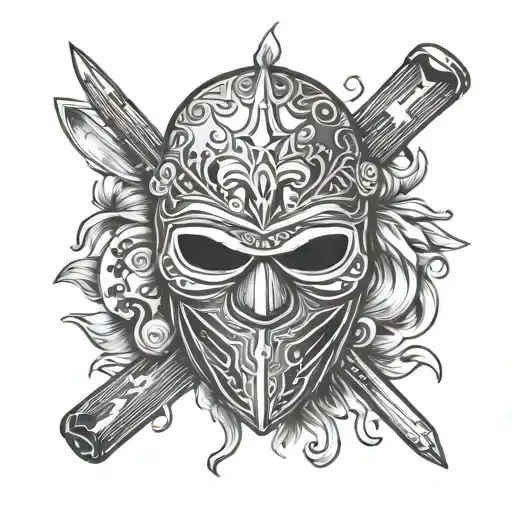 gamble roulette casino ski mask tattoo design idea