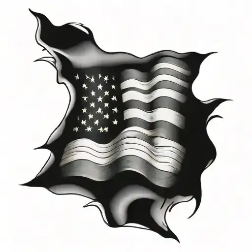 American Flag primarily black tattoo design idea