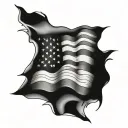 American Flag primarily black tattoo design idea