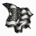 American Flag primarily black tattoo design idea
