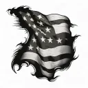 American Flag primarily black tattoo design idea