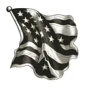 American Flag primarily black tattoo design idea