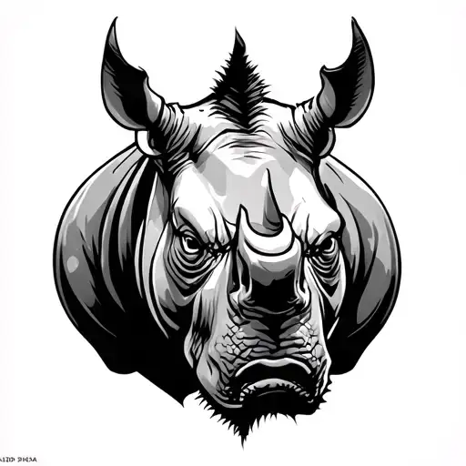 rhino soldier head tattoo design idea