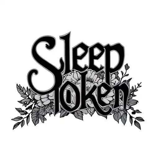 sleep token band logo floral design tattoo design idea