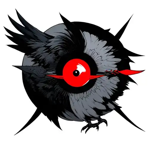 itachi crow with sharingan tattoo design idea
