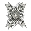 heaven vs hell tattoo design idea