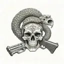 don't tread on me with guns without skull tattoo design idea