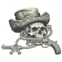 don't tread on me with guns without skull tattoo design idea