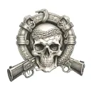 don't tread on me with guns without skull tattoo design idea