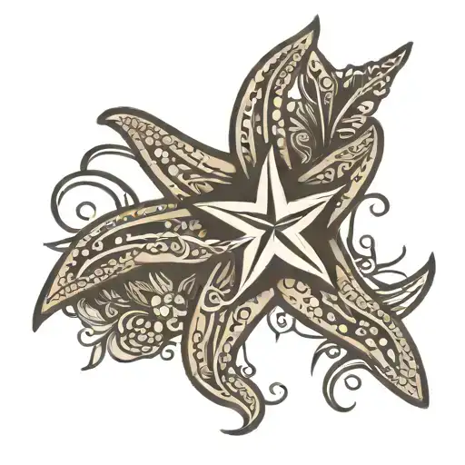 adoption symbol with starfish tattoo design idea