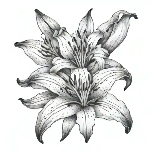 lily flowers growing tattoo design idea