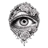 Love Conquers all seeing eye with seize the day you'll leave tattoo design idea